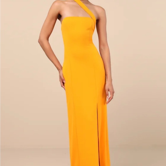 Lulus Dresses & Skirts - Lulu's Vibrant One-Shoulder Orange Dress